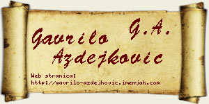 Gavrilo Azdejković vizit kartica
